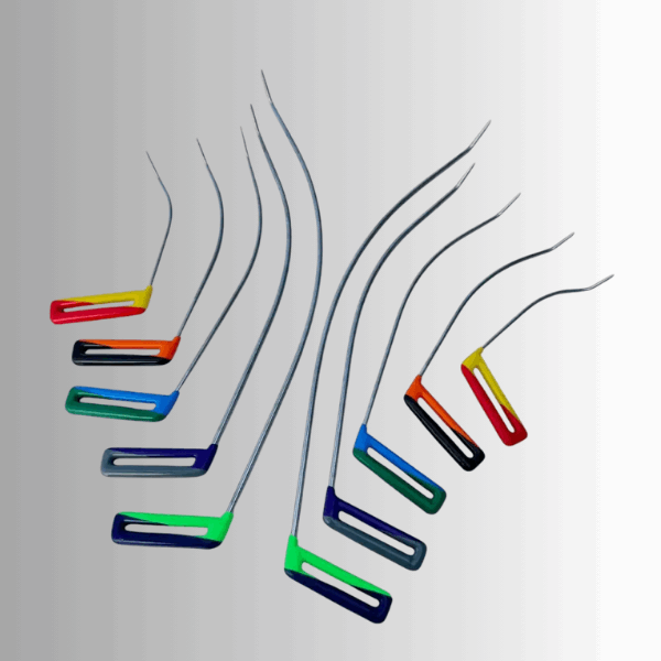 10-Piece Double-Bend Sharp Tip Rainbow-Shaped Paintless Dent Repair Rod Set (25cm, 35cm, 50cm, 60cm, 70cm) - PDRequipment.com