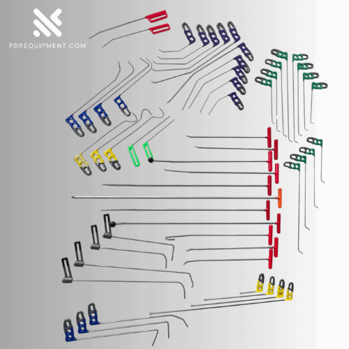 55-Piece Premium PDR Rod Set – Handmade, 360° Rotating Handles, 45+ HRC - PDR Equipment International