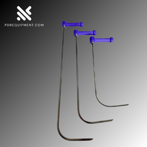 3-Piece 360° Rotating Paintless Dent Repair Rod Set – Hardened Steel Construction