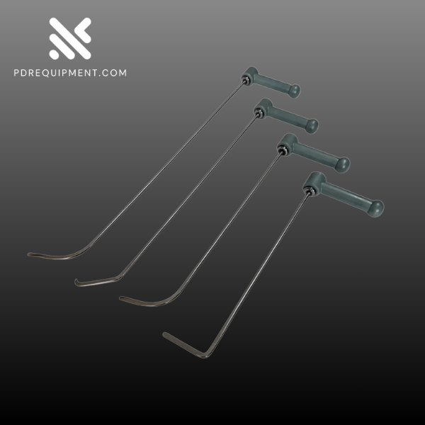 The Johnson 4-Piece 360° Rotating Paintless Dent Repair Rod Set – 8mm Hardened Steel Tools - PDRequipment.com