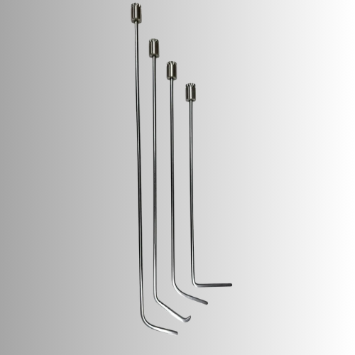 360° Rotatable 4-Piece Steel Dent Repair Rods (45cm, 55cm, 60cm, 70cm) - PDR Equipment International